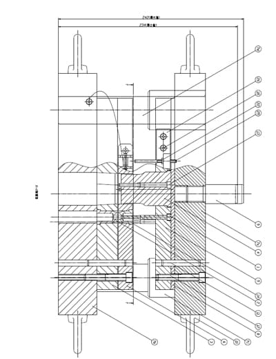 3年次はCAD２Dを用いて金型図面の製図も行った。